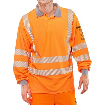 Beeswift Arc Flash GO-RT Polo Shirt, Orange, 4XL