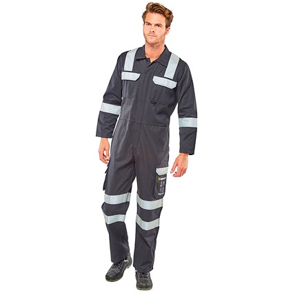 Beeswift Arc Flash Coverall, Navy Blue, 38