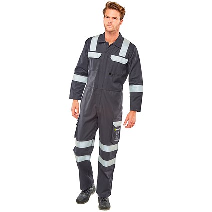 Beeswift Arc Flash Coverall, Navy Blue, 42