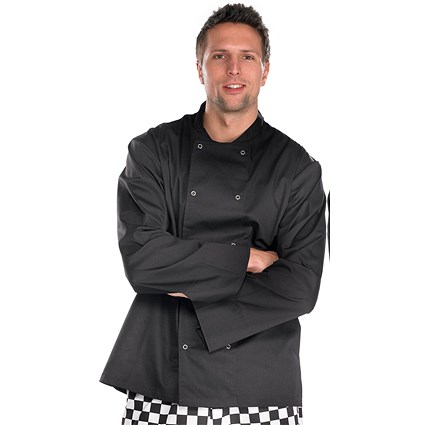 Beeswift Chefs Jacket, Long Sleeve, Black, XS