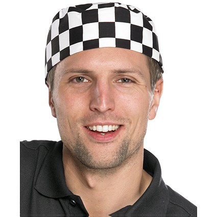 Beeswift Chefs Skull Cap, Black & White