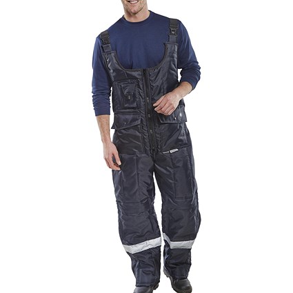 Beeswift Coldstar Freezer Bib Trousers, Navy Blue, Medium