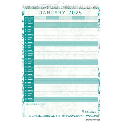 Collins Tara Month To View 2025 Wall Calendar, A3