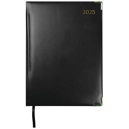 Collins Manager Appointment Diary, Week To View, Black, 2025