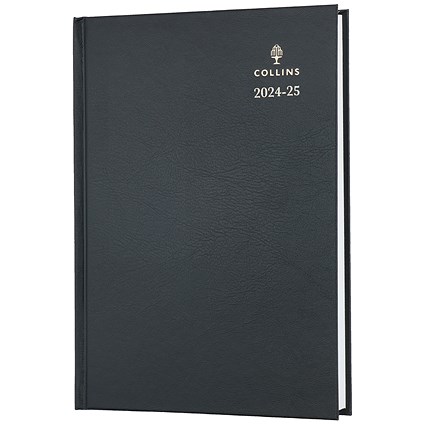 Collins A5 Academic Diary, Day Per Page, Black, 2024-2025