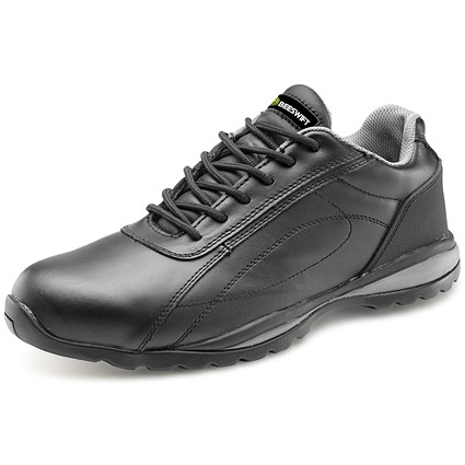 Beeswift Dual Density S1P Steel Toecap Trainers, Black & Grey, 4