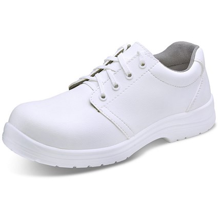 Beeswift Micro-Fibre Tie S2 Shoes, White, 8