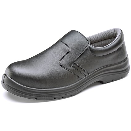 Beeswift Micro-Fibre Slip On S2 Shoes, Black, 4