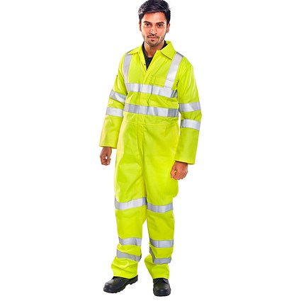 Beeswift Tesla Fire Retardant Anti-Static EN471 Boilersuit, Saturn Yellow, 38