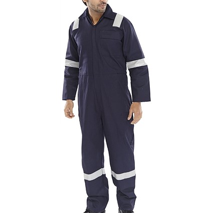 Beeswift Fire Retardant Nordic Design Boilersuit, Navy Blue, 38