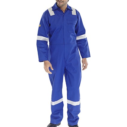 Beeswift Fire Retardant Nordic Design Boilersuit, Royal Blue, 36