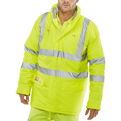 Beeswift Fire Retardant Anti-Static Padded Jacket, Saturn Yellow, 3XL