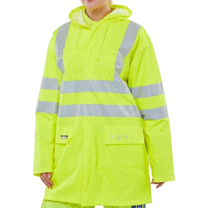 Beeswift Fire Retardant Anti-Static Jacket, Saturn Yellow, 2XL