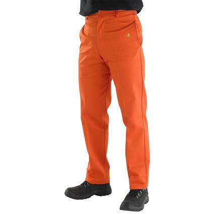 Beeswift Fire Retardant Trousers, Orange, 30