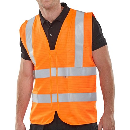 Beeswift Fire Retardant Hi-Vis Waistcoat, Orange, 4XL