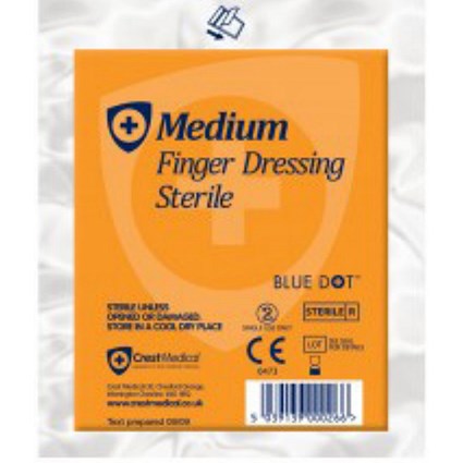 Blue Dot Finger Dressing, 5cm x 5cm, Pack of 10