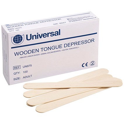 Universal Wooden Tongue Depressor, Pack of 100