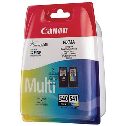 Canon PG-540BK/CL-541 Col Inkjet Cartridges Multipack Black/Tri-Colour Cyan/Magenta/Yellow 5225B007