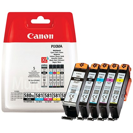 Buy CANON PGI-580XL / CLI-581 Cyan, Magenta, Yellow & Black Ink Cartridges  - Multipack