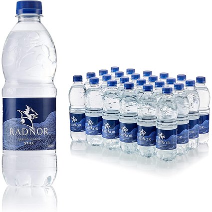 Radnor Hills Still Water, Plastic Bottles, 500ml, Pack of 24