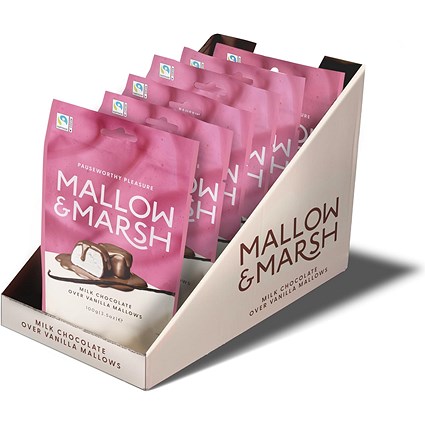 Mallow Marsh Vanilla Marshmallow In Milk Chocolate Pouch, 100g, Pack of 6