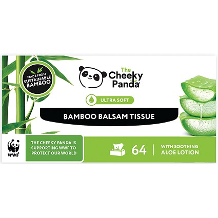 Cheeky Panda Bamboo Balsam Tissues, 3-Ply, 12 Boxes of 64 Sheets