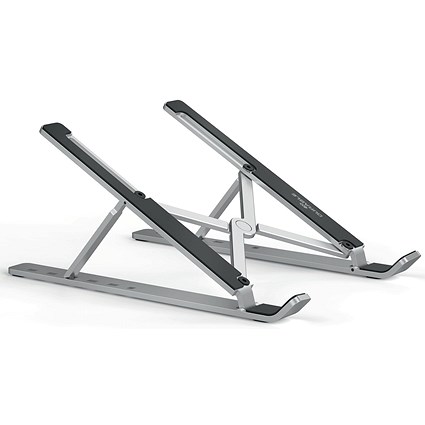 Durable Premium Aluminium Foldable Laptop Stand, Adjustable Tilt, Silver