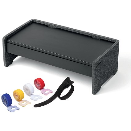 Durable Effect Drawer For Monitor Stand, Black - Get 5 Cavoline Cable Management Grip Ties Free