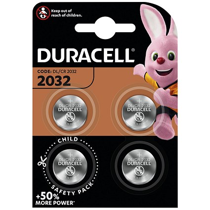 Duracell 2032 Duralock CR2032 Lithium Batteries 4 Pack 