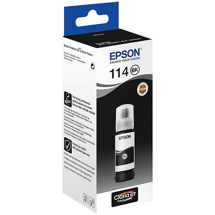 Epson 114 EcoTank Ink Bottle Pigment Black C13T07A140