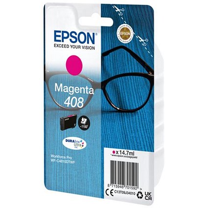 Epson 408 Glasses DURABrite Ultra Ink Cartridge Magenta C13T09J34010