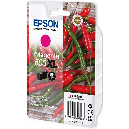 Epson 503XL Chillies Ink Cartridge High Yield Magenta C13T09R34010