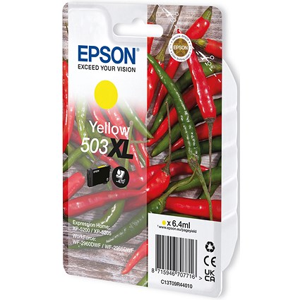 Epson 503XL Chillies Ink Cartridge High Yield Yellow C13T09R44010