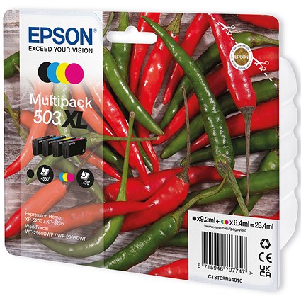 Epson 503XL Chillies Ink Cartridge High Yield CMYK C13T09R64010