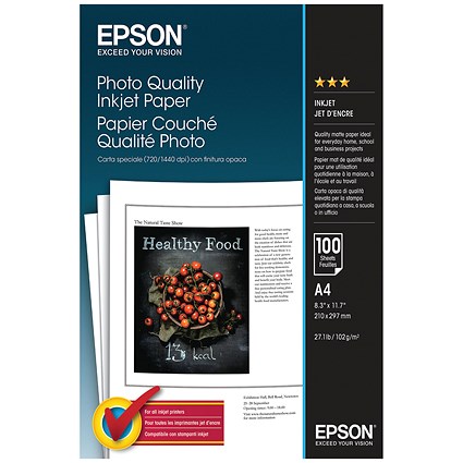 Epson A4 102gsm Photo Paper 100 Sheets - C13S041061