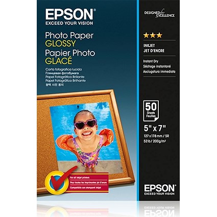 Epson Glossy Photo Paper 13 x 18cm 50 Sheets - C13S042545