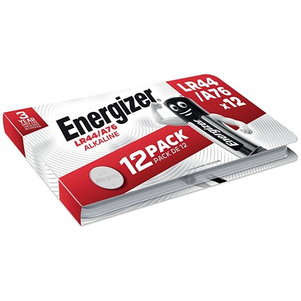 Energizer Alkaline LR44 Coin Cell Batteries, Pack of 12