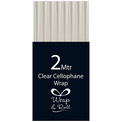 Eurowrap Cellophane Wrap Roll, 2m, Clear