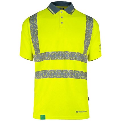 Envirowear Hi-Vis Short Sleeve Polo Shirt, Saturn Yellow, Large