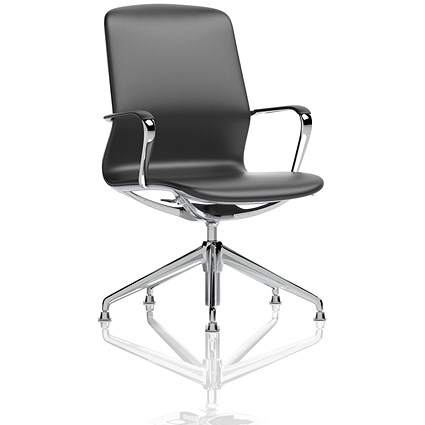 Lucia Executive Chair, Chrome Frame With Chrome Glides, Black