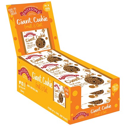 Patersons Fruity Oat Giant Cookie, 60g, Pack of 18