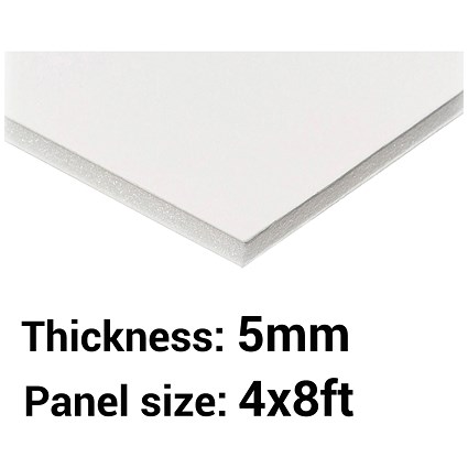 Foamboard, 4ft x 8ft, White, 5mm Thick, Box of 25 | Paperstone