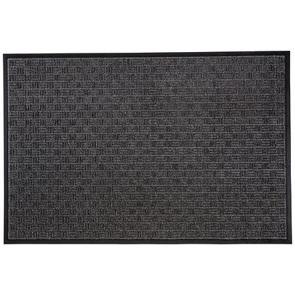 Doortex Indoor/Outdoor Use Anti-slip Base Ribmat, 600x900mm, Charcoal