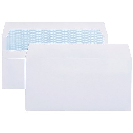 5 Star Value DL Envelopes, Press Seal, 90gsm, Pack of 1000