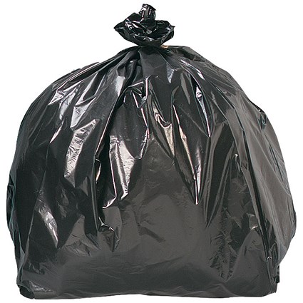 5 Star Refuse Sacks, Heavy Duty, 185 Litre, 550x810x1140mm, Black, Pack of 100