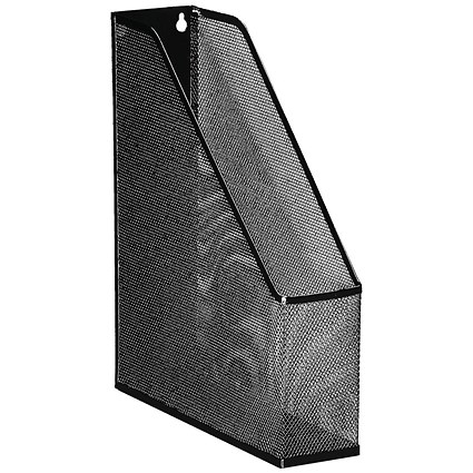 5 Star Mesh Magazine File, Scratch-resistant with Non-marking Rubber Pads, A4+, Black