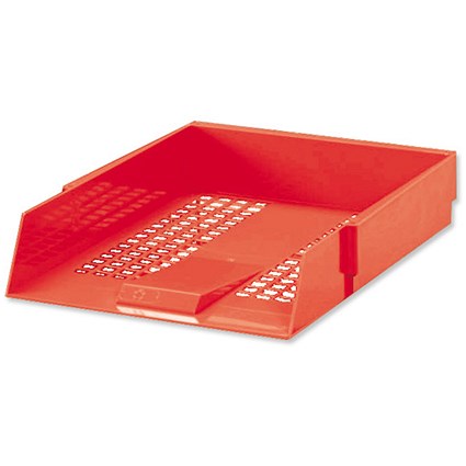 5 Star Letter Tray, High-impact Polystyrene, Foolscap, Red