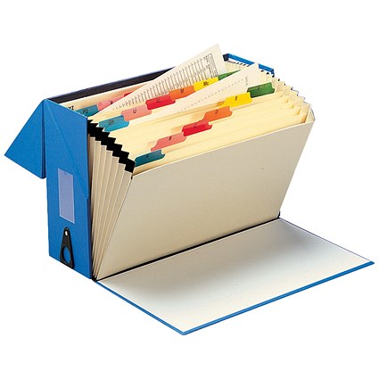 5 Star Expanding Box File, 19 Pockets, A-Z, Foolscap, Blue