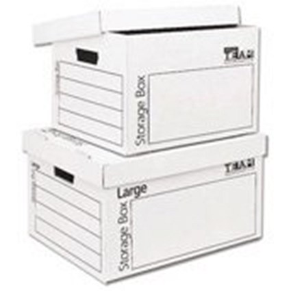 5 Star Office Storage Box, Large, White, Pack of 10