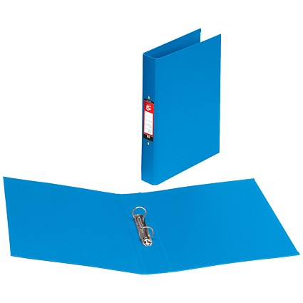 5 Star Ring Binder, A4, 2 O-Ring, PVC, 25mm Capacity, Blue, Pack of 10